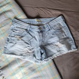 Light-Wash Denim Shorts